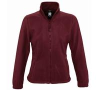 (S, Burgundy) SOLS Womens/Ladies North Full Zip Fleece Jacket