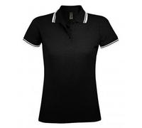 SOLS Womens/Ladies Pasadena Tipped Short Sleeve Pique Polo Shirt PC2432