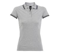 SOLS Womens/Ladies Pasadena Tipped Short Sleeve Pique Polo Shirt PC2432