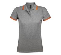 SOLS Womens/Ladies Pasadena Tipped Short Sleeve Pique Polo Shirt PC2432