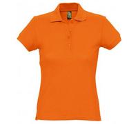 SOLS Womens/Ladies Passion Pique Short Sleeve Polo Shirt (Orange) Cotton - Size Medium