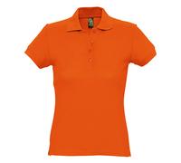 SOLS Womens/Ladies Passion Pique Short Sleeve Polo Shirt (Orange) Cotton - Size X-Large