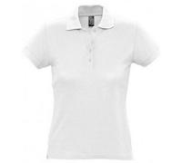 SOLS Womens/Ladies Passion Pique Short Sleeve Polo Shirt (White) Cotton - Size Small