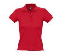 (M, Red) SOLS Womens/Ladies People Pique Short Sleeve Cotton Polo Shirt