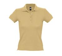 (M, Sand) SOLS Womens/Ladies People Pique Short Sleeve Cotton Polo Shirt