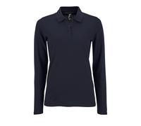 (2XL, French Navy) SOLS Womens/Ladies Perfect Long Sleeve Pique Polo Shirt