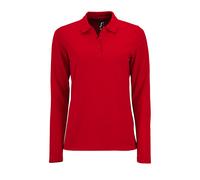 Perfect Long Sleeve Pique Polo Shirt SOL'S Red M