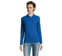 SOLS Womens/Ladies Perfect Long Sleeve Pique Polo Shirt (Royal Blue) - Size Medium