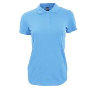 SOLS Womens/Ladies Perfect Pique Short Sleeve Polo Shirt (Sky Blue) Cotton - Size Small