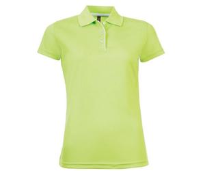 SOLS Womens/Ladies Performer Short Sleeve Pique Polo Shirt (Apple Green) - Size 2XL