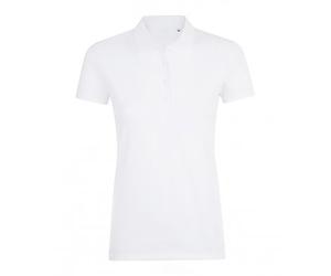 SOLS Womens/Ladies Phoenix Short Sleeve Pique Polo Shirt (White) - Size Large
