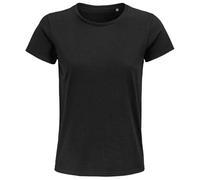 SOLS Womens/Ladies Pioneer Organic T-Shirt (Deep Black) Cotton - Size Medium