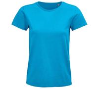SOLS Womens/Ladies Pioneer Organic T-Shirt (Aqua) - Blue Cotton - Size Small