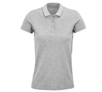 SOLS Womens/Ladies Planet Marl Pique Organic Polo Shirt (Grey) - Size Small