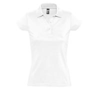 SOLS Womens/Ladies Prescott Short Sleeve Jersey Polo Shirt (White) Cotton - Size Medium