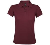 SOLS Womens/Ladies Prime Pique Polo Shirt (Burgundy) - Size Small