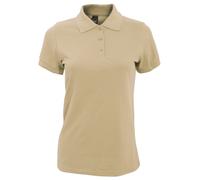 SOLS Womens/Ladies Prime Pique Polo Shirt (Sand) - Size Large
