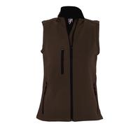 (S, Dark Chocolate) SOLS Womens/Ladies Rallye Soft Shell Bodywarmer Jacket