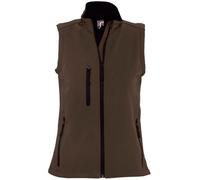 SOLS Womens/Ladies Rallye Soft Shell Bodywarmer Jacket (Dark Chocolate) - Size Small