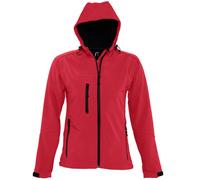 SOLS Womens/Ladies Replay Hooded Soft Shell Jacket (Breathable, Windproof And Water Resistant) (Pepper Red) - Orange - Size 2XL