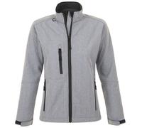 (L, Grey Marl) SOLS Womens/Ladies Roxy Soft Shell Jacket (Breathable, Windproof And Water Resistant)