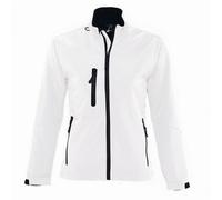 SOLS Womens/Ladies Roxy Soft Shell Jacket (Breathable, Windproof And Water Resistant) (White) - Size Small