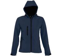 SOLS Womens/Ladies Replay Hooded Soft Shell Jacket (Breathable, Windproof And Water Resistant) (French Navy) - Size Large