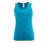 SOLS Womens/Ladies Sporty Performance Sleeveless Tank Top (Aqua) - Navy - Size Medium