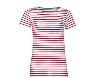 SOLs Womens Ladies WHITE AND RED or BLUE Striped T-Shirt Tee Shirt Tshirt