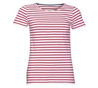 SOL'S Women's Miles Striped Short Sleeve T-Shirt in White | Size: Medium SOL'S White M