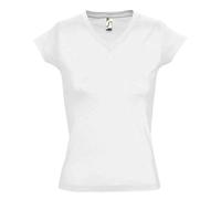 SOL'S Women's Moon V Neck Short Sleeve T-Shirt in White | Size: Small SOL'S White S