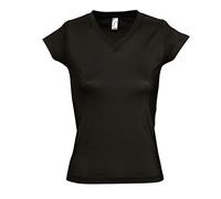 SOL'S Womens Moon V Neck T-Shirt - Deep Black - M