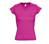 SOL'S Womens Moon V Neck T-Shirt - Fuchsia - L