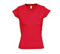 SOL'S Womens Moon V Neck T-Shirt - Red - XL