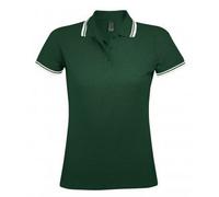 SOL'S Women's Pasadena Tipped Short Sleeve Pique Polo Shirt in Dark Green | Size: 2XL SOL'S Dark Green 2XL