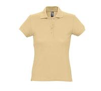 SOLS Womens Passion Cotton Pique Polo Shirt Sand L