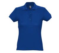 SOLS Womens/Ladies Passion Pique Short Sleeve Polo Shirt (Royal Blue) Cotton - Size Medium