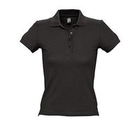 SOL'S Womens People Cotton Pique Polo Shirt Black XL