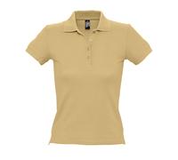 (M, Sand) SOLS Womens/Ladies People Pique Short Sleeve Cotton Polo Shirt