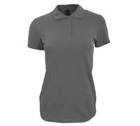 SOL'S Women's Perfect Pique Short Sleeve Polo Shirt in Dark Grey | Size: Small SOL'S Dark Grey S
