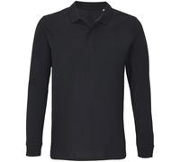 SOL'S Women's Planet Piqué Long-Sleeved Polo Shirt in Black | Size: Medium SOL'S Black M