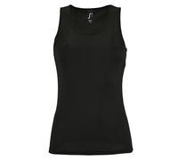 SOL'S Women's Sporty Performance Sleeveless Tank Top in Black | Size: XL SOL'S Black XL