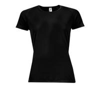 SOL'S Women's Sporty Short Sleeve T-Shirt in Black | Size: Medium SOL'S Black M