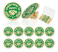 Solsew 24 Pack Commitment to Safety Award Employee Gold Enamel Lapel Pin Safety Recognition Lapel Pins Reward Gifts Staff Appreciation Recognition Award Gifts 7/8 Inch