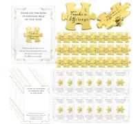 Solsew Employee Appreciation Gifts Puzzle Piece Lapel Pin Inspirational Lapel Pins Thank You Gift Cards Organza Bags Puzzle Pin Gift Bulk Team Appreciation Gifts for Coworker Staff Employee