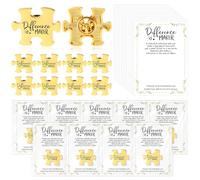 Solsew Employee Inspirational Gifts Bulk, Difference Maker Puzzle Pin with Inspirational Thank You Cards and Bags for Team Staff Volunteers, Metal Paper, no gemstone