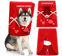 Solsew Halloween Dog Costume Kissing Booth Headpiece for Dog and Cats Cute Pup Kissing Booth Pet Headwear Costume Gift for Holiday Birthday Party(Large)
