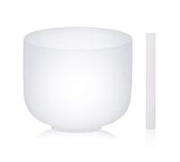 SOLSHINE Crystal Singing Bowl 8 Inches 432Hz C Note Root Chakra Frosted Quartz, With Free Crystal Forward And O-ring Sound Repairer