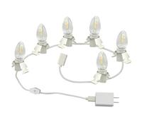 solsinsy USB 5V LED 6 Light Accessory Set Compatible with Department 56, Christmas Village Cottages,Pumpkins,Halloween Indoor Outdoor Atmosphere Decoration,Blow molds,9.8ft White Cord with C7 Lamp