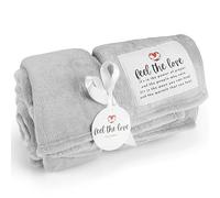 Solsken Home Get Well Blanket - Healing Blanket - Inspirational Blankets for Women/Men - Get Well Soon Gifts - Soft Throw Blanket (Gray Fleece 50”x65”)